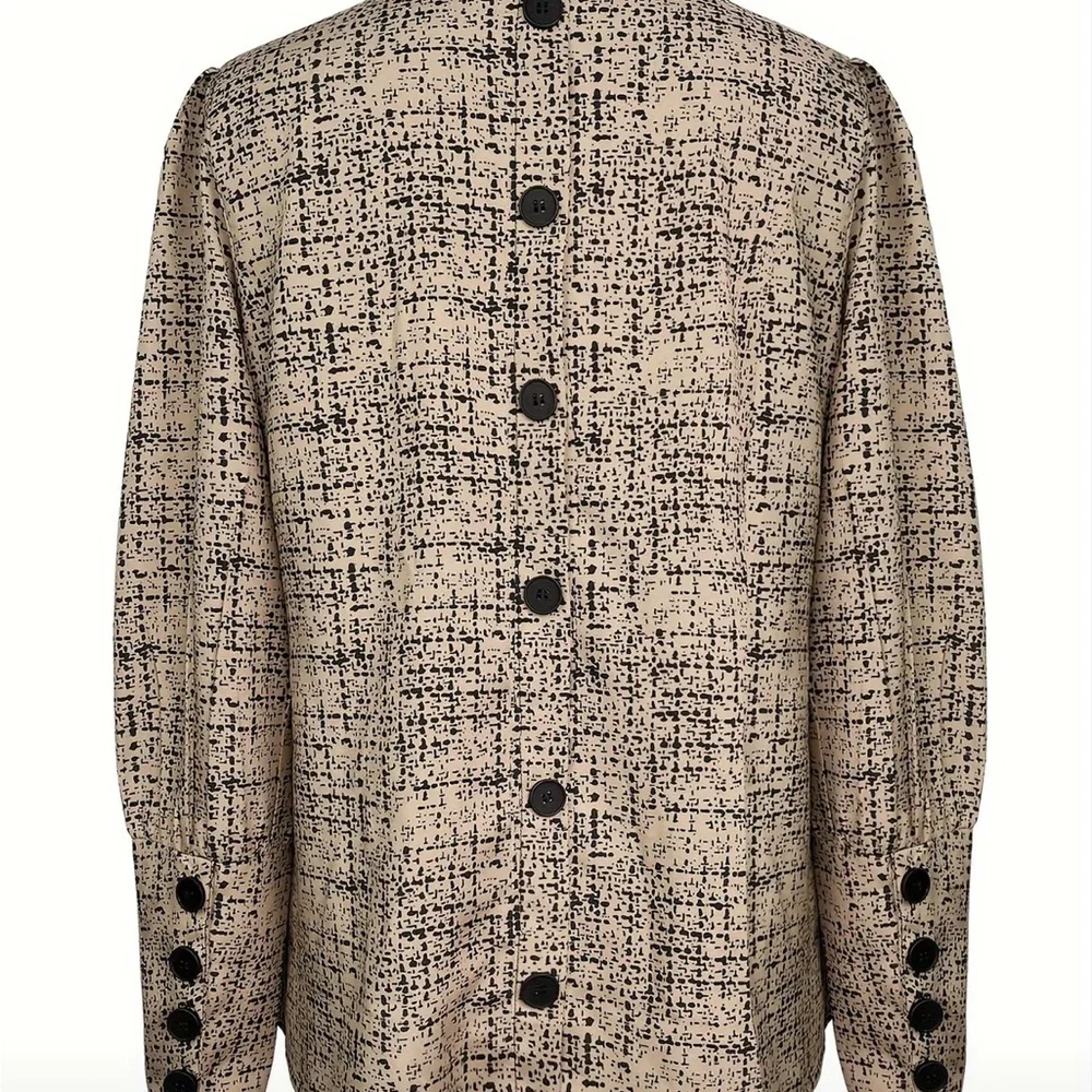 Button Back Blouse Office Long Sleeve Business Dressy Corporate Outfits (8/10)
